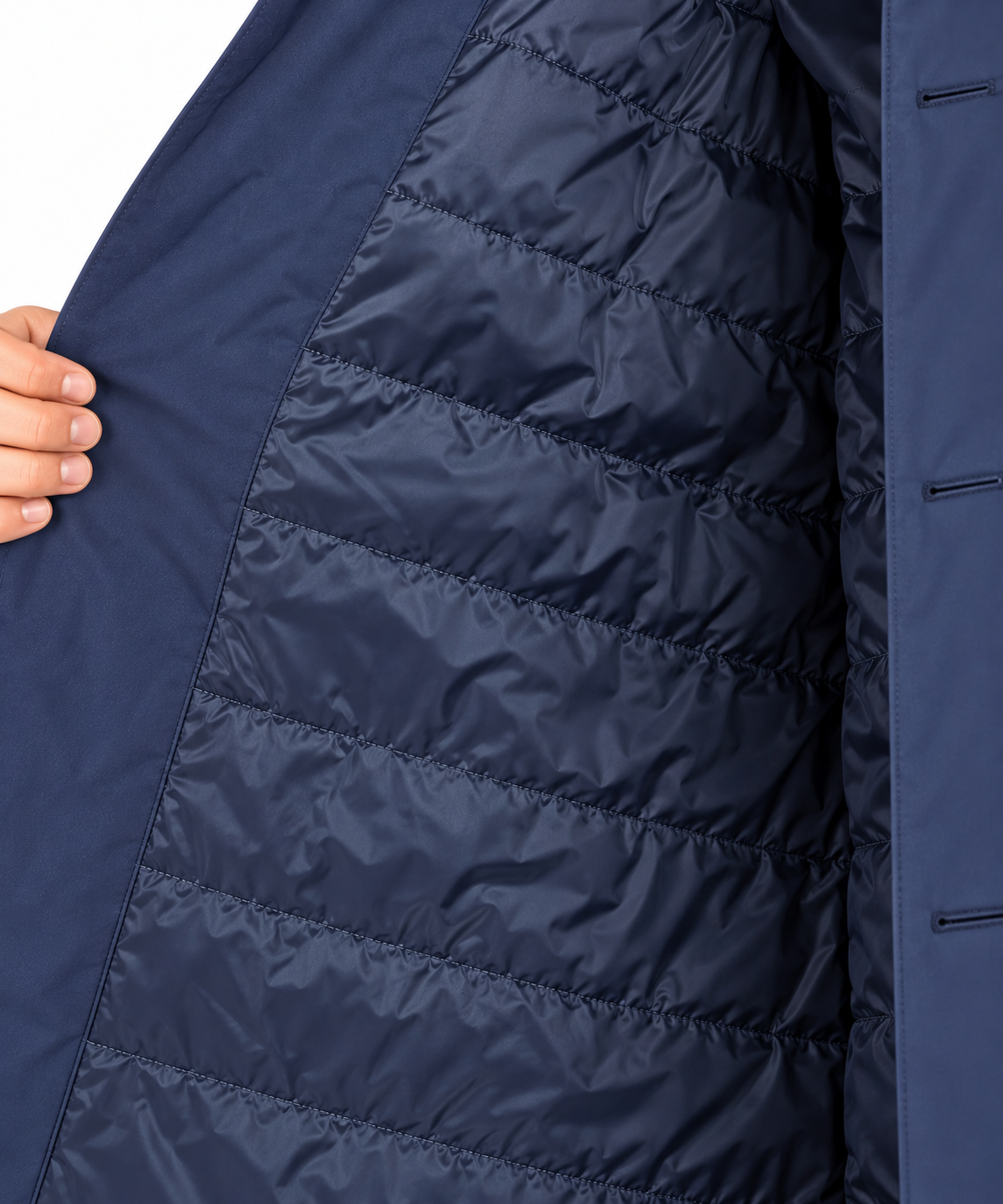 Navy Blue Single Breasted Formal Raincoat | Fully Lined