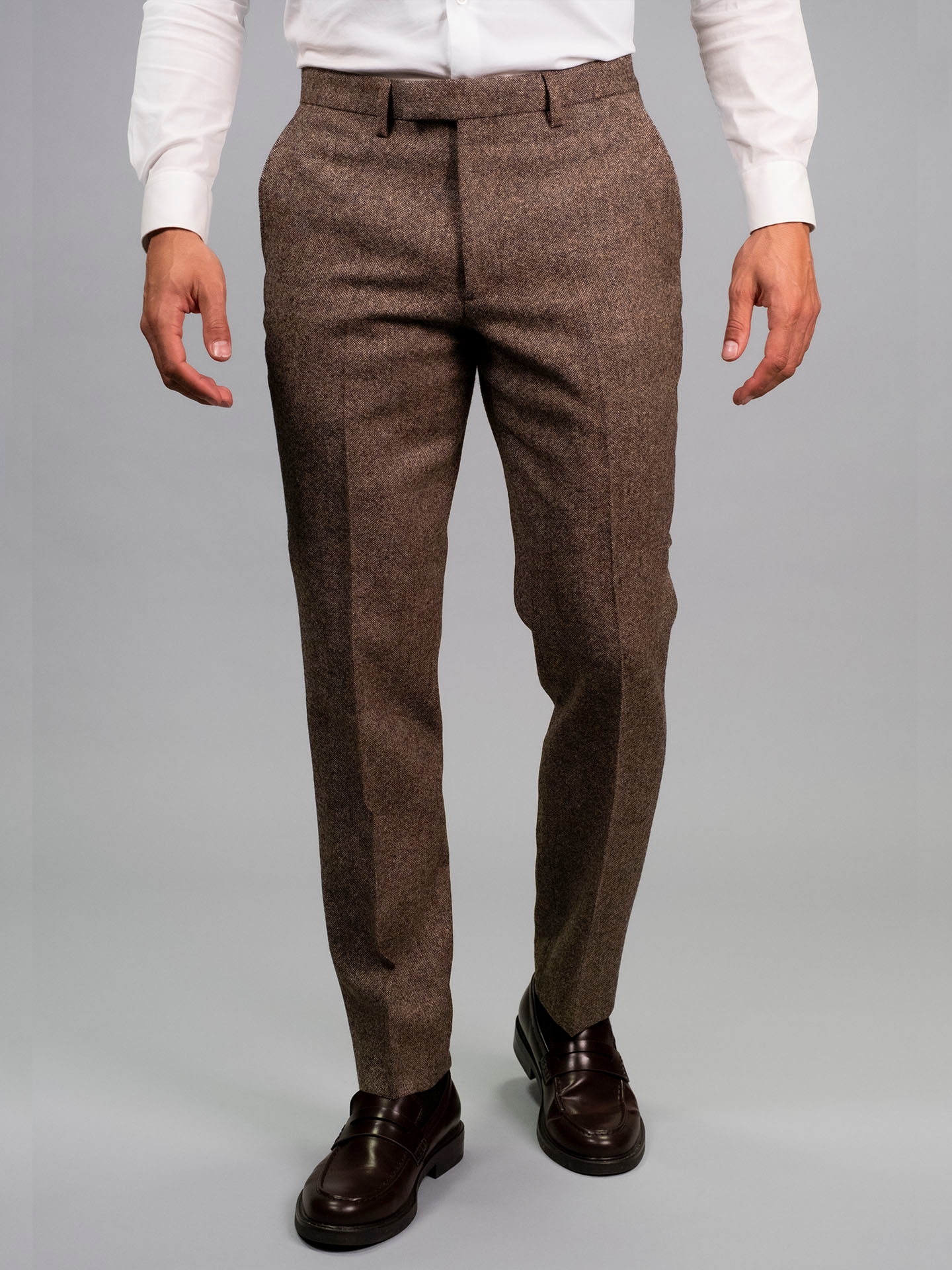 Torre Brown Yorkshire Mill Tweed 3 Piece Suit | 100% Wool | Regular Fit