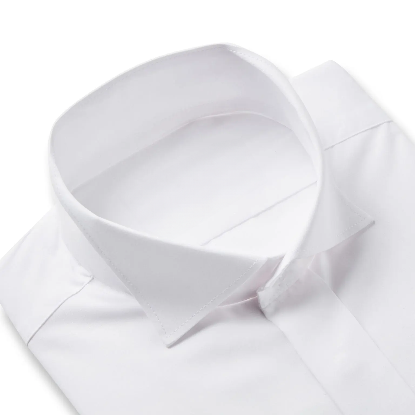 White Fly Wing Collar Slim Fit Shirt Double Cuff