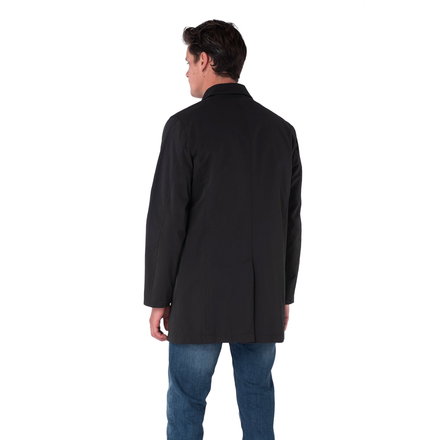 Black Formal Raincoat Mac Short Jacket
