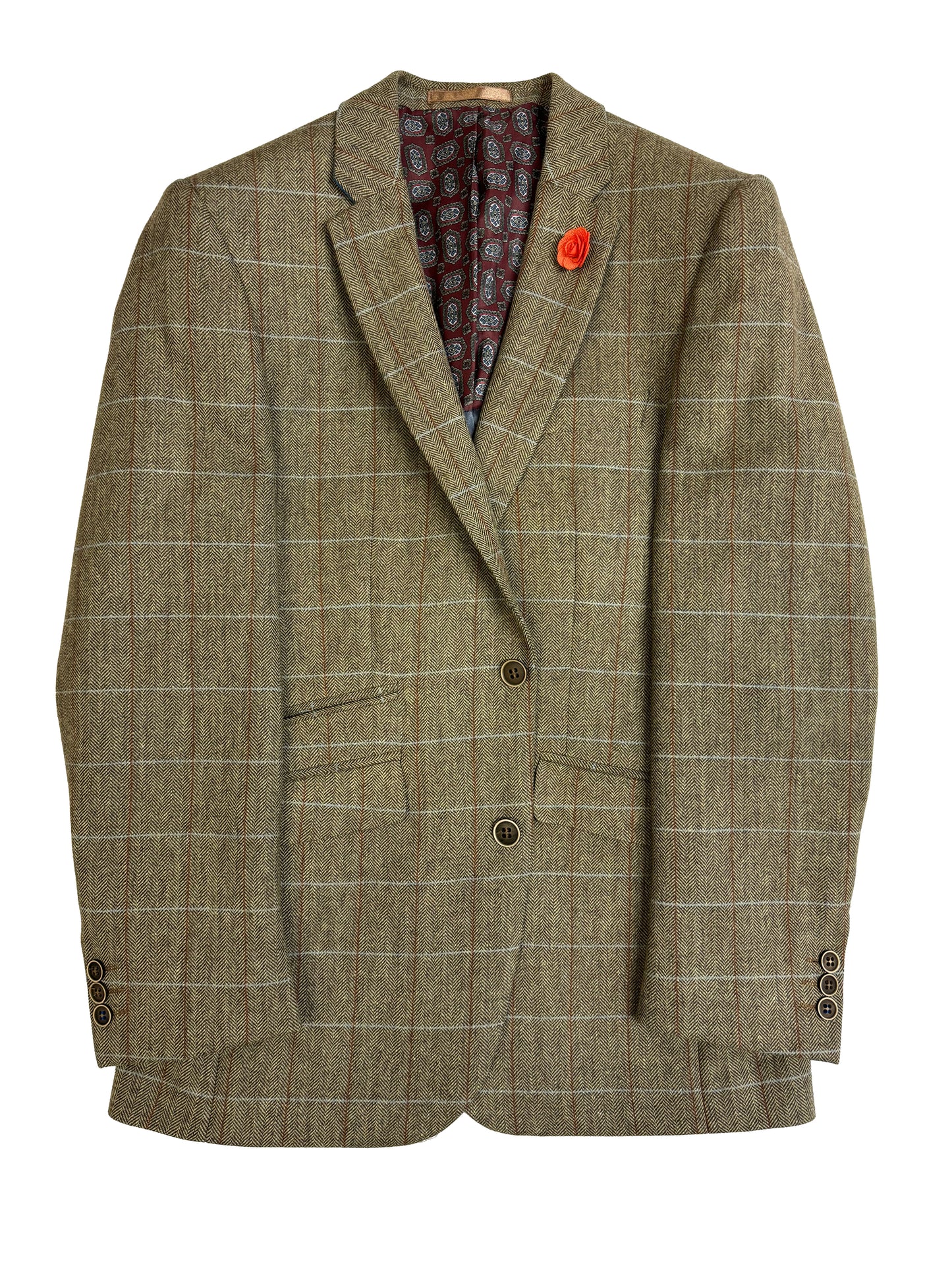 Men's Fawn Wool Tweed Jacket Formal Racing Blazer