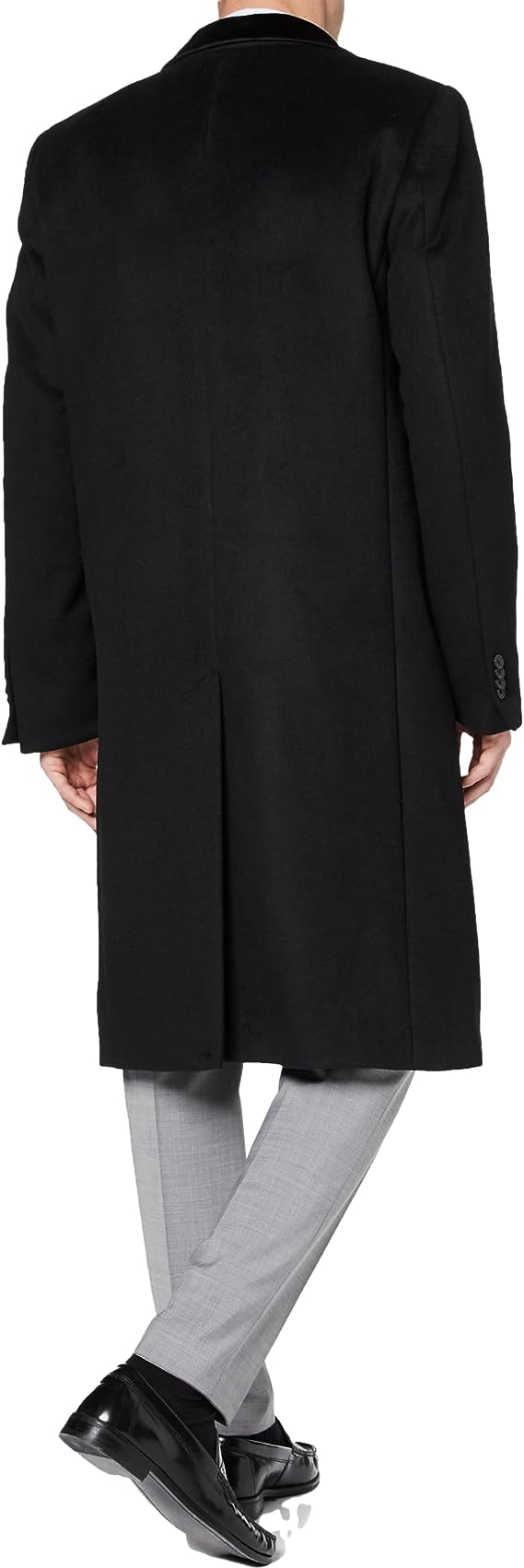 Black Wool Overcoat with Red Satin Lining - Brand New
