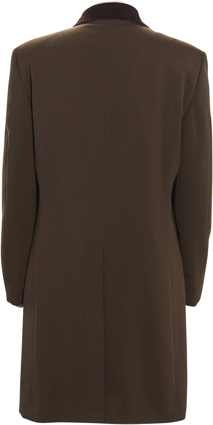 Samuel Windsor Men’s Brown Wool Overcoat with Velvet Collar