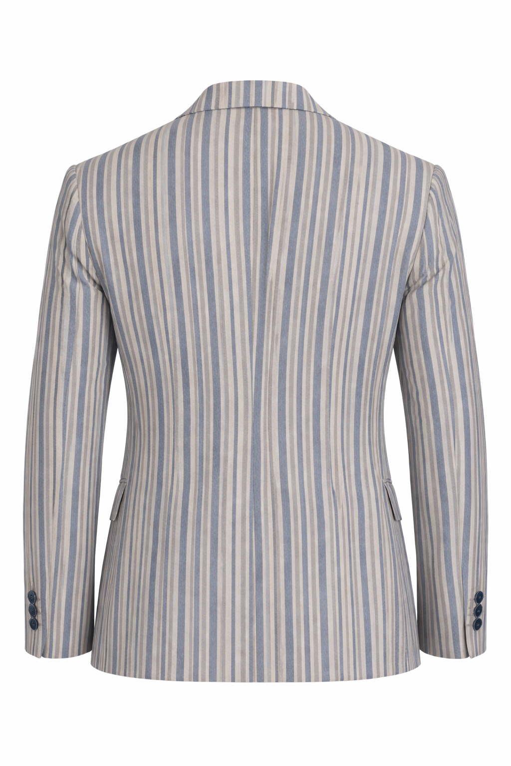 Light Blue 2 Button Striped Boating Jacket | Linen & Wool Blazer