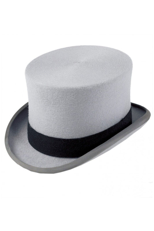 Grey 100% Wool Top Hat