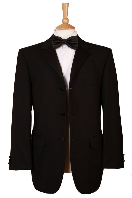 Black Tuxedo Jacket Three Button Blazer - Ex Hire