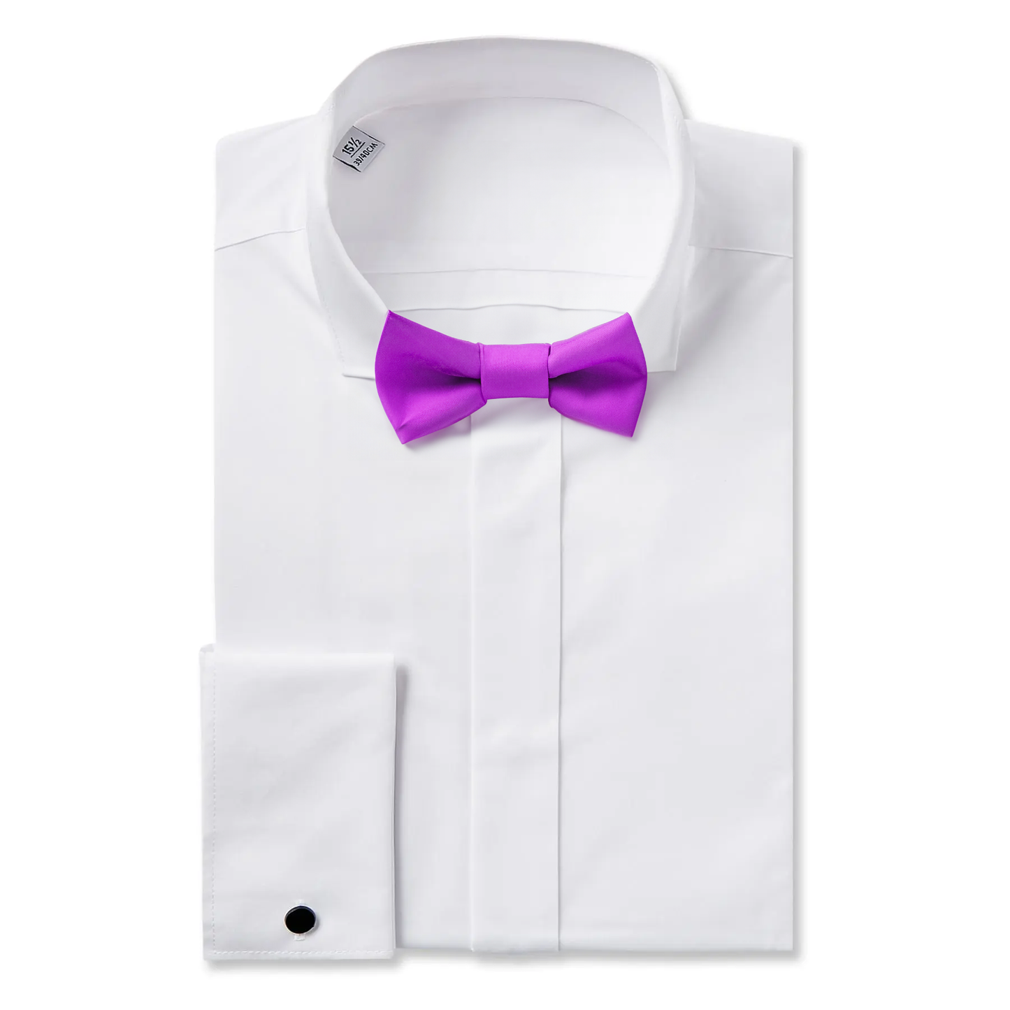 White Fly Wing Collar Slim Fit Shirt Double Cuff