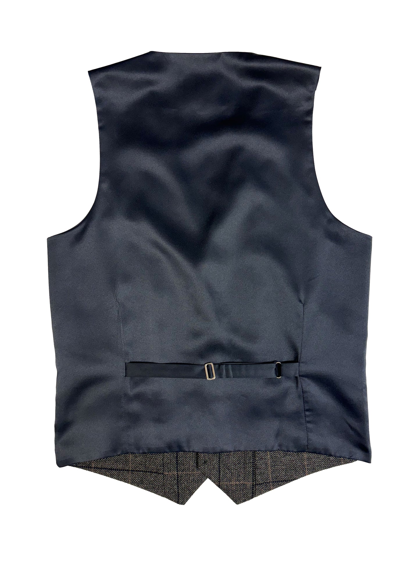 Charcoal Grey Tweed Check Waistcoat