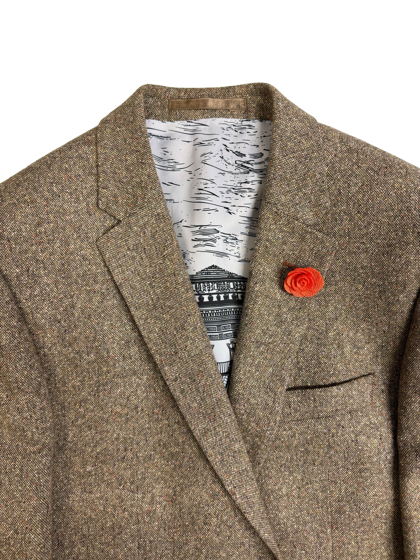 Men's Beige Tweed Wool Cotton Jacket