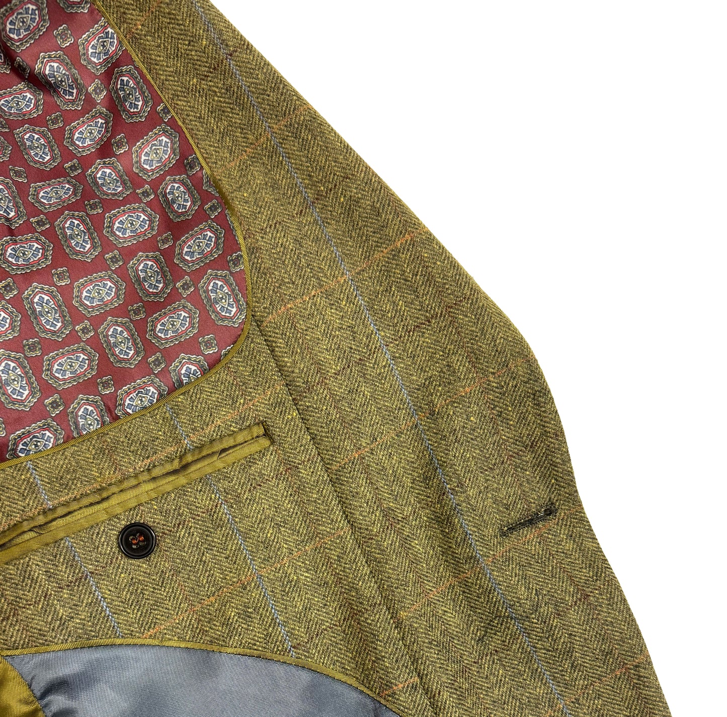 Men's Tweed Wool Green Check Jacket