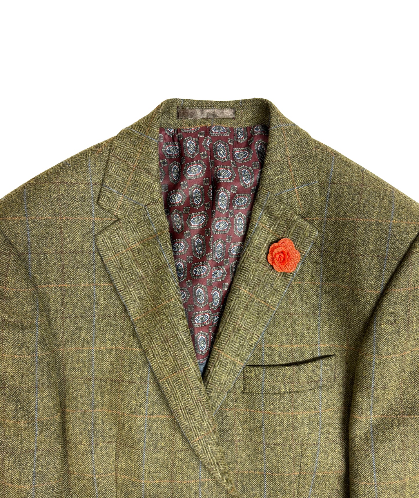 Men's Tweed Wool Green Check Jacket