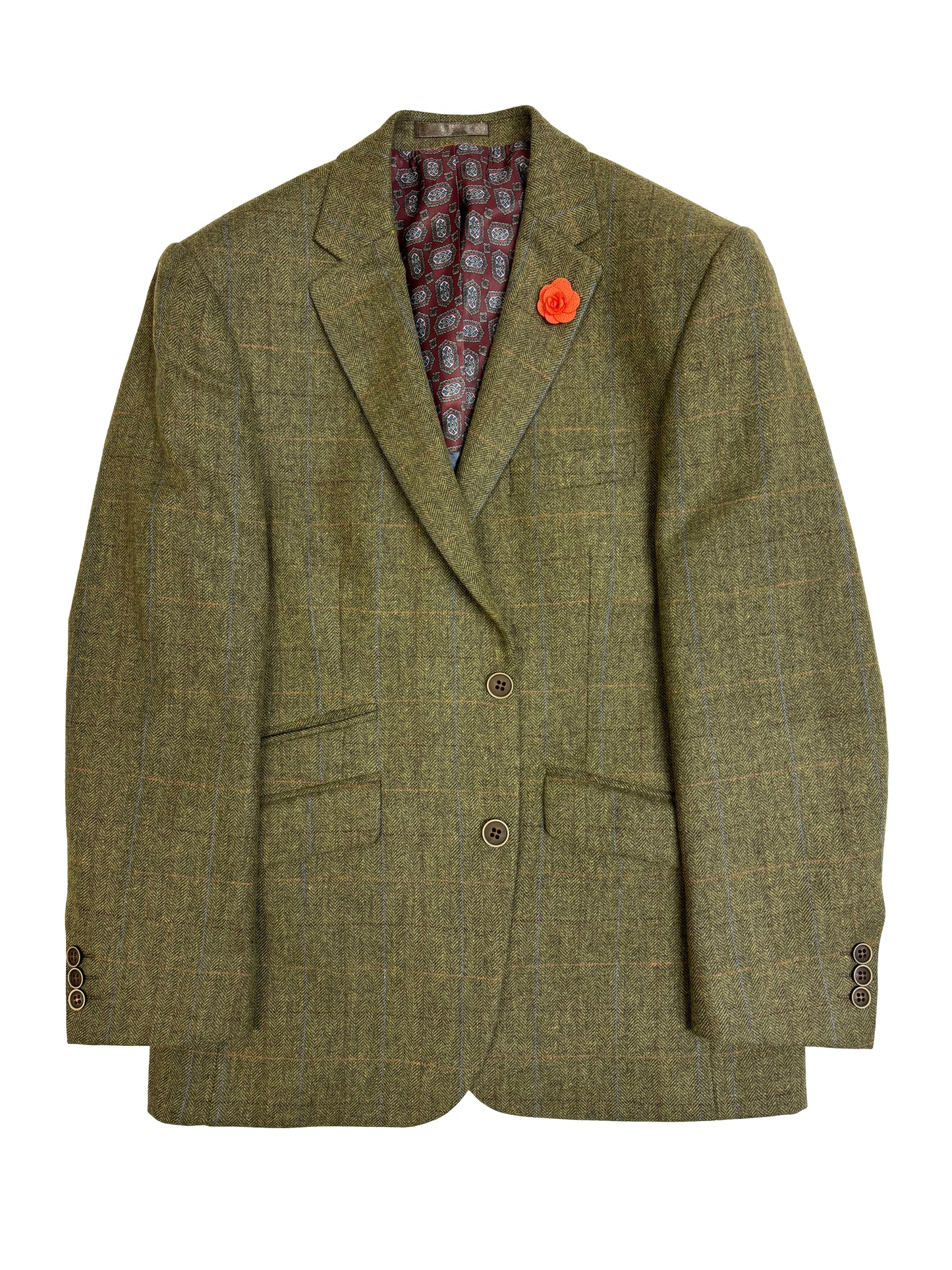 Men's Tweed Wool Green Check Jacket
