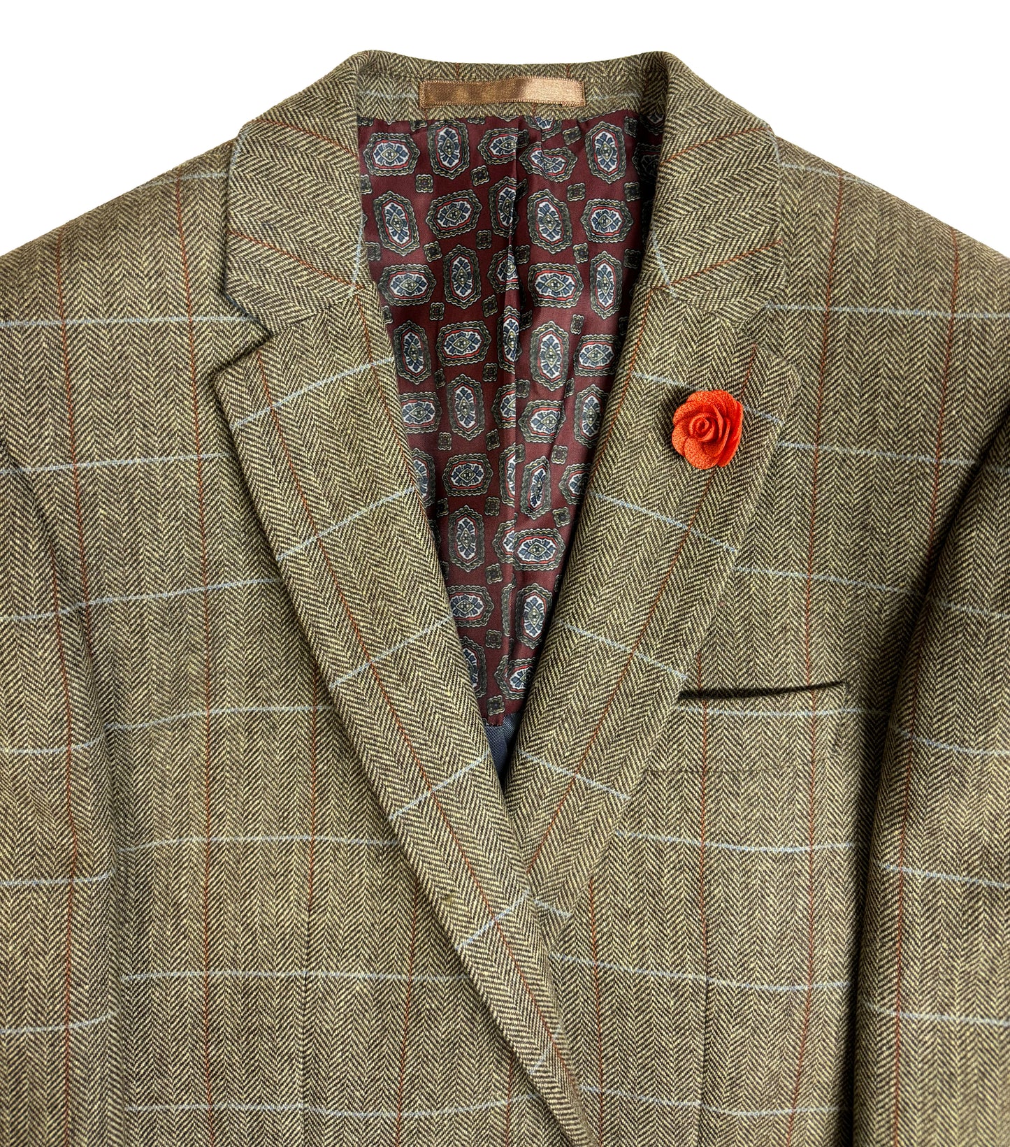 Men's Fawn Wool Tweed Jacket Formal Racing Blazer