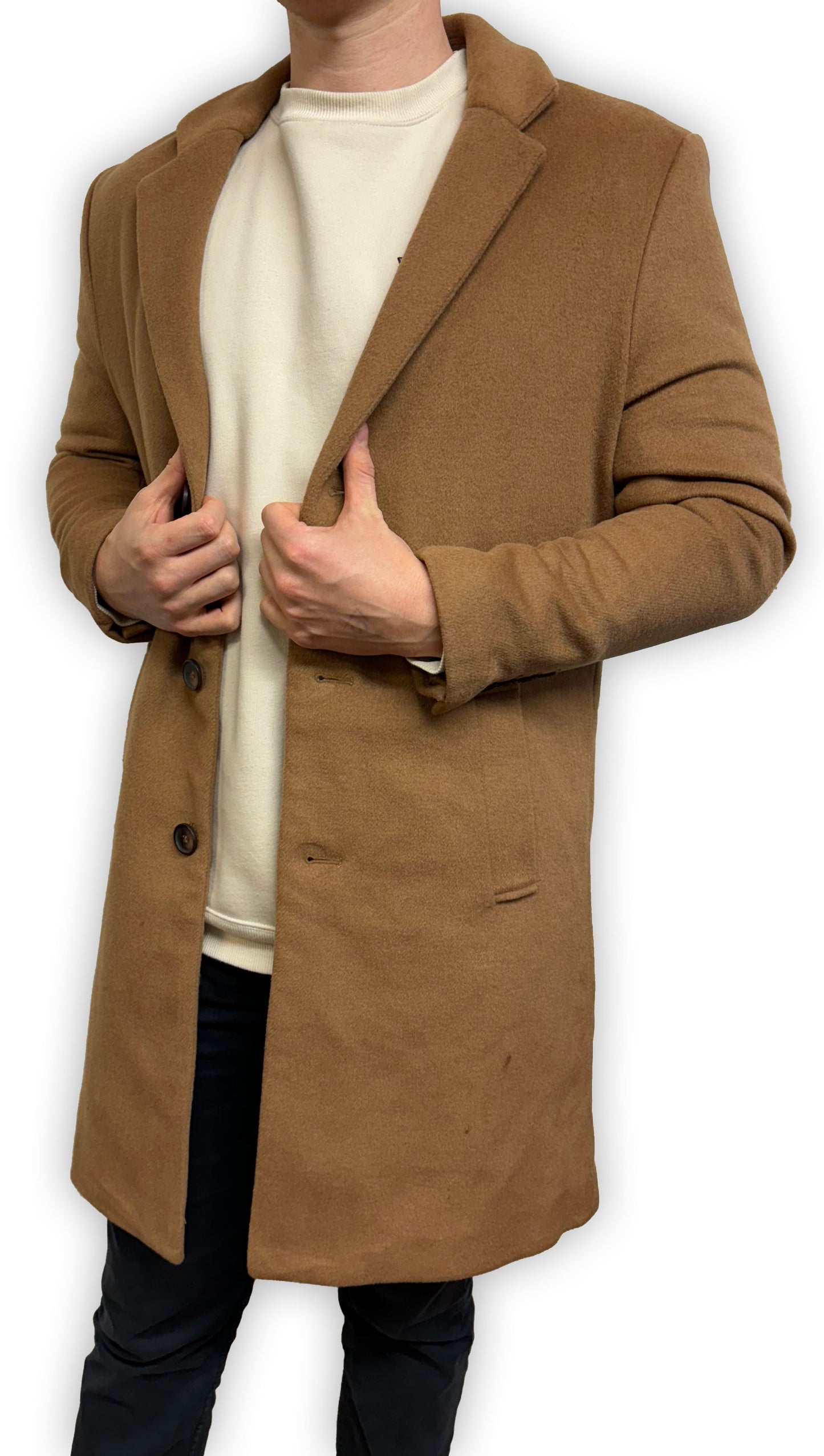 Tan Overcoat Covert Winter Coat - Brand New