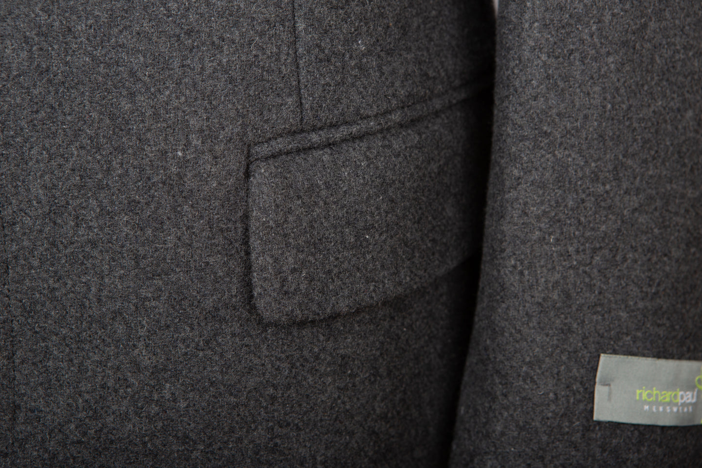 Men's Grey Wool Long Overcoat Formal Coat Size 40 Chest