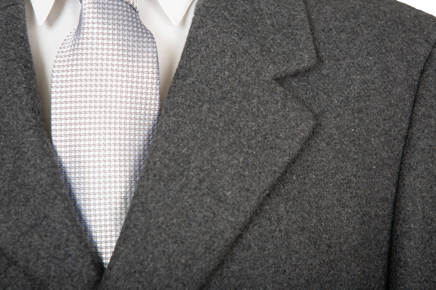 Men’s Grey Wool Blend Overcoat – Long Formal Business Coat, Size 40 Chest