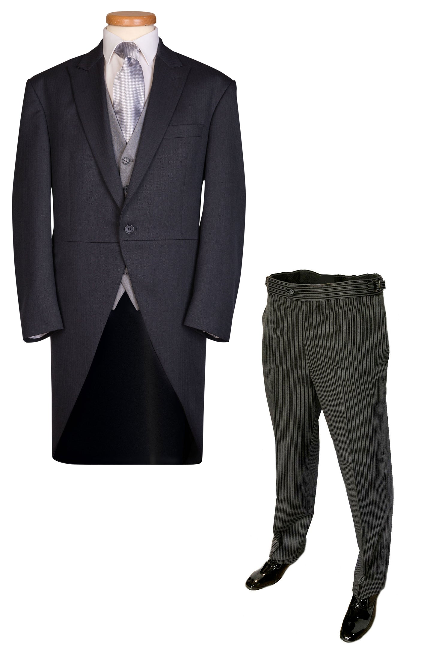 Grey 2 Piece Tailcoat Suit with Morning Trousers - Ex Hire