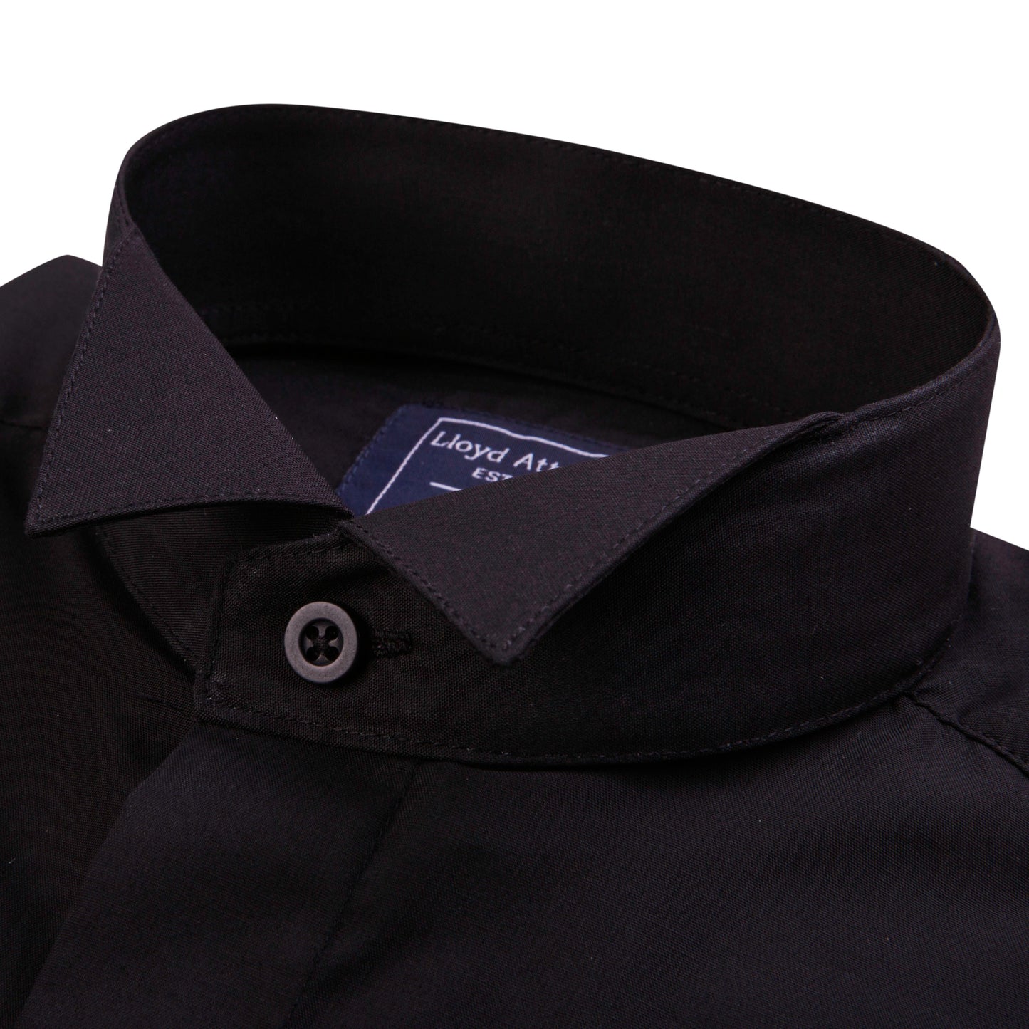 Men's Black Wing Collar Cotton Formal Shirt