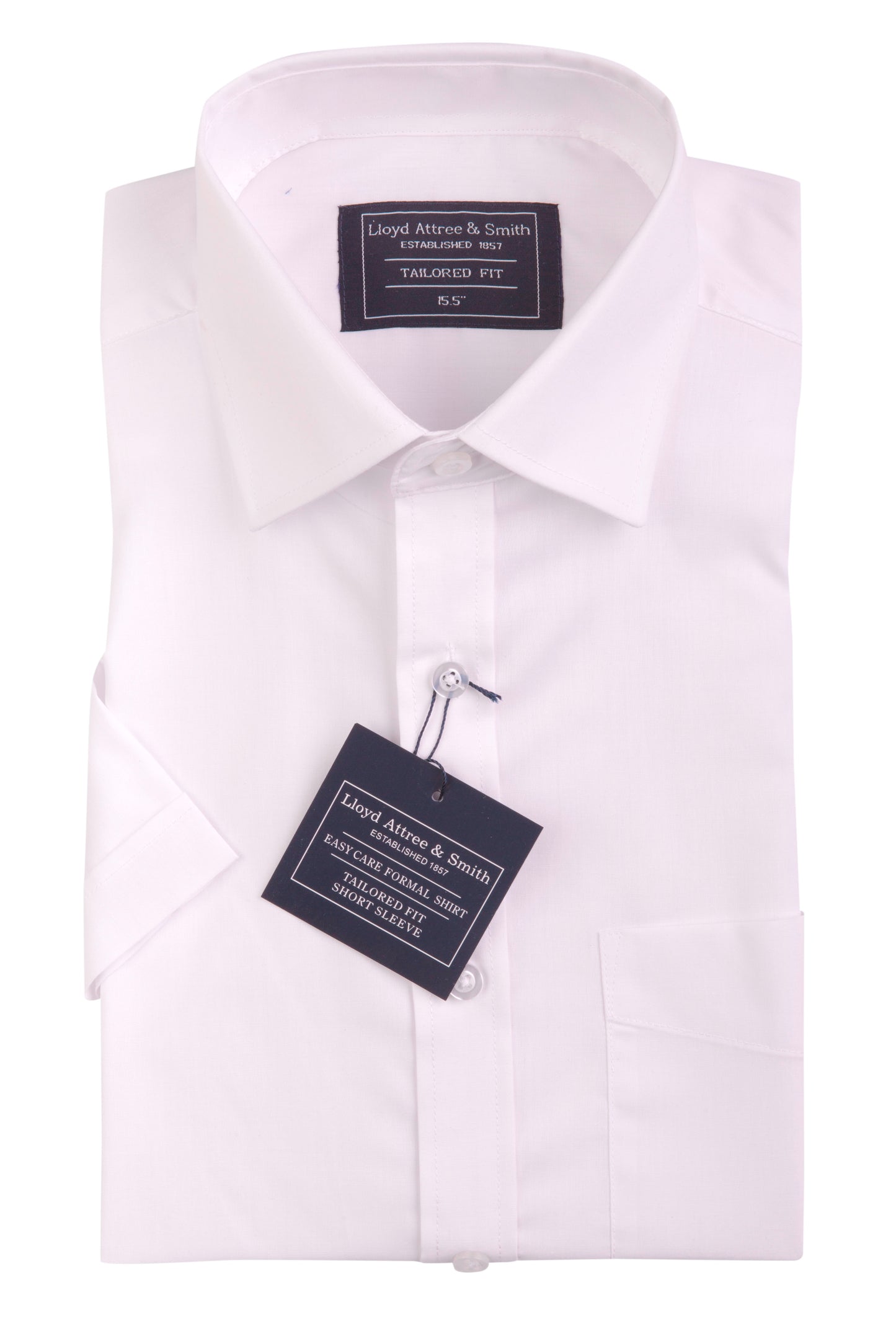 White Short Sleeve Shirt with Regular Collar - Brand New