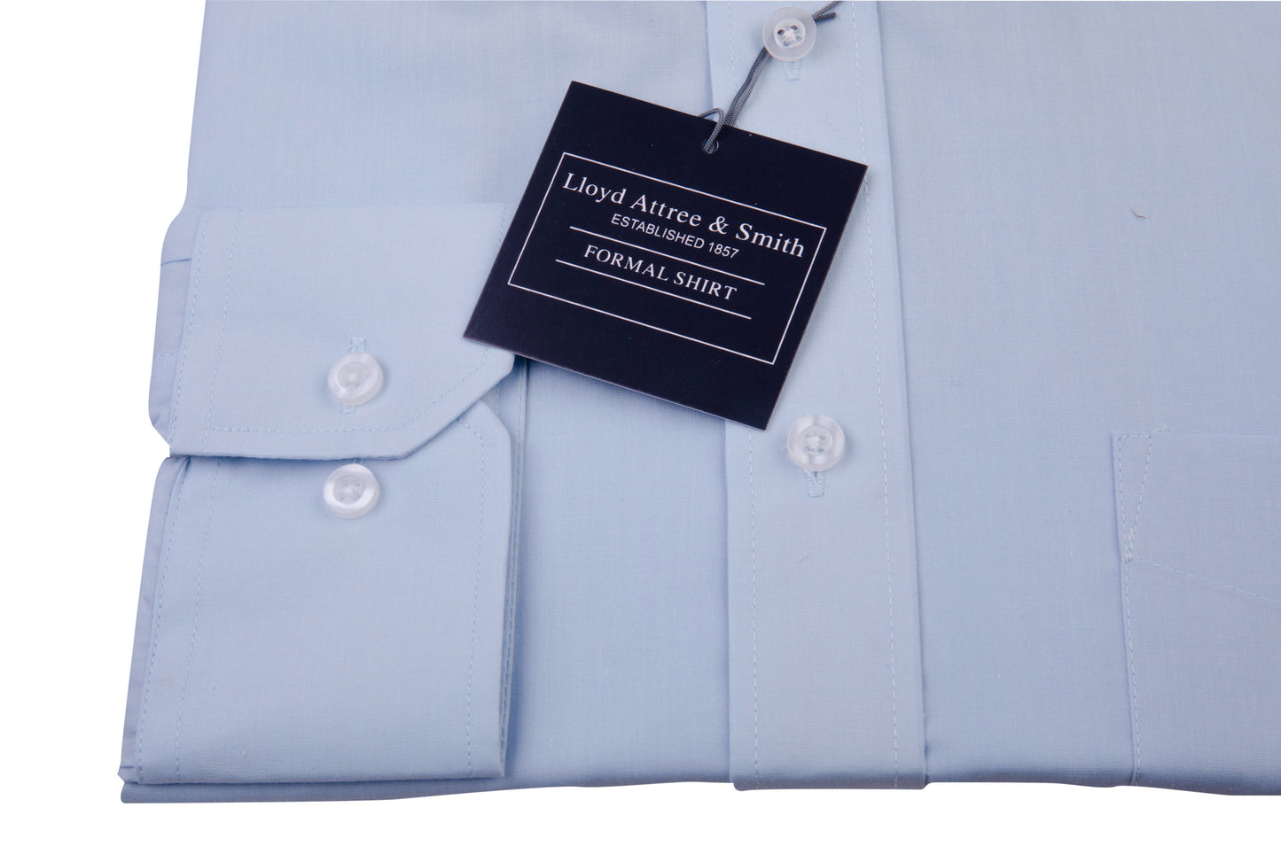 Men's Light Blue Cotton Shirt Single Cuff Regular Collar