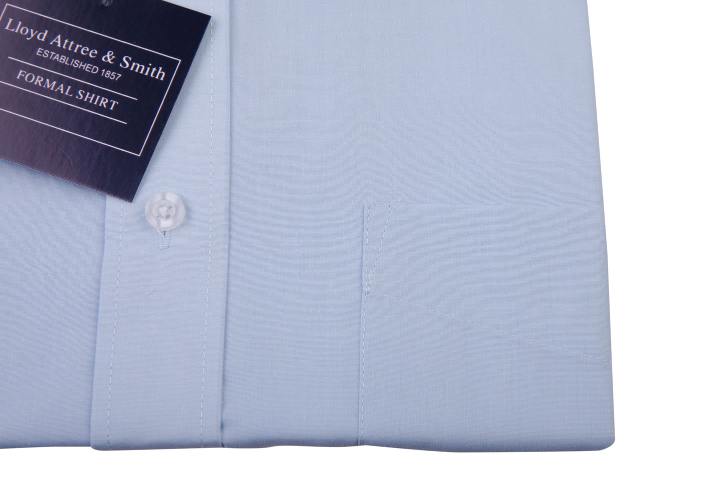 Men's Light Blue Cotton Shirt Single Cuff Regular Collar