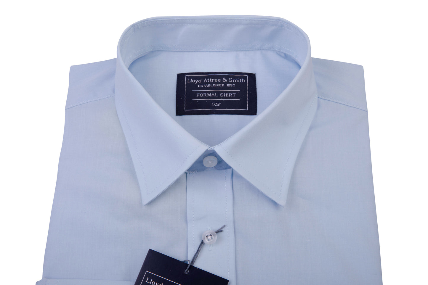 Men's Light Blue Cotton Shirt Single Cuff Regular Collar