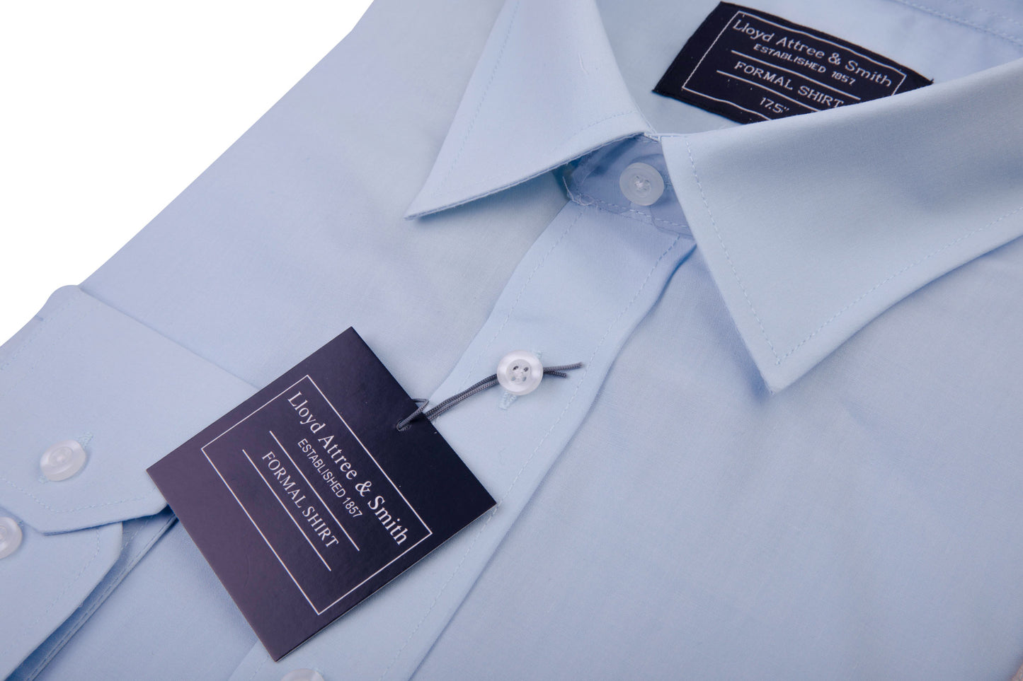 Men's Light Blue Cotton Shirt Single Cuff Regular Collar