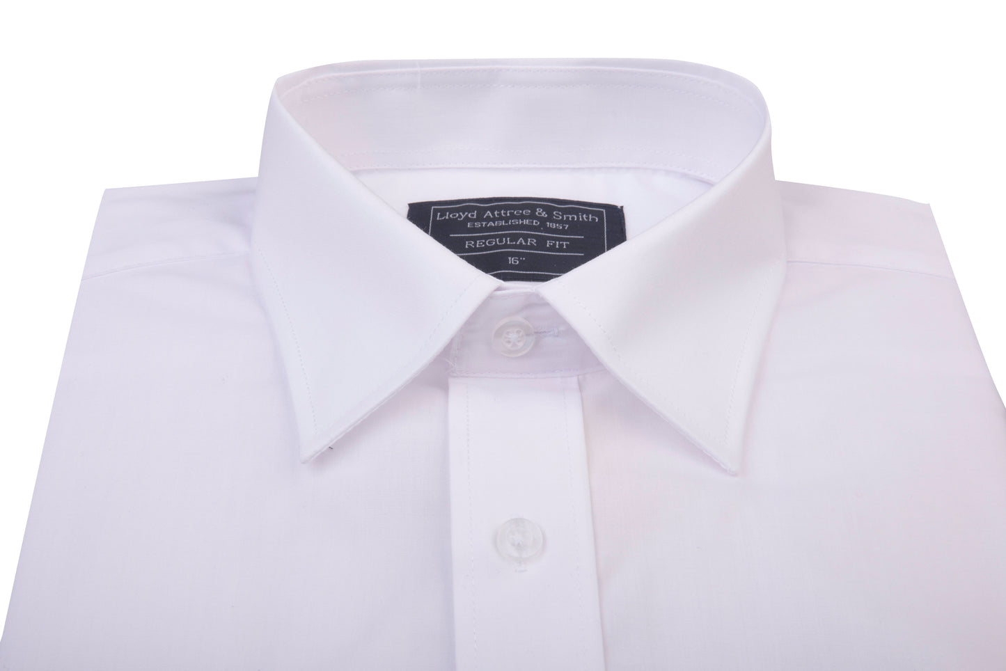 Men's White Regular Collar Formal Cotton Dress Shirt