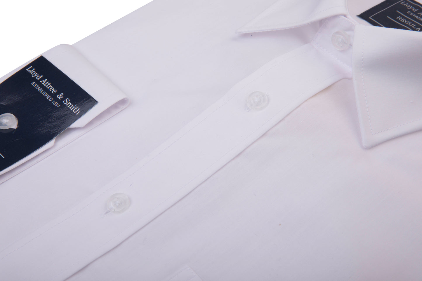 Men's White Regular Collar Formal Cotton Dress Shirt