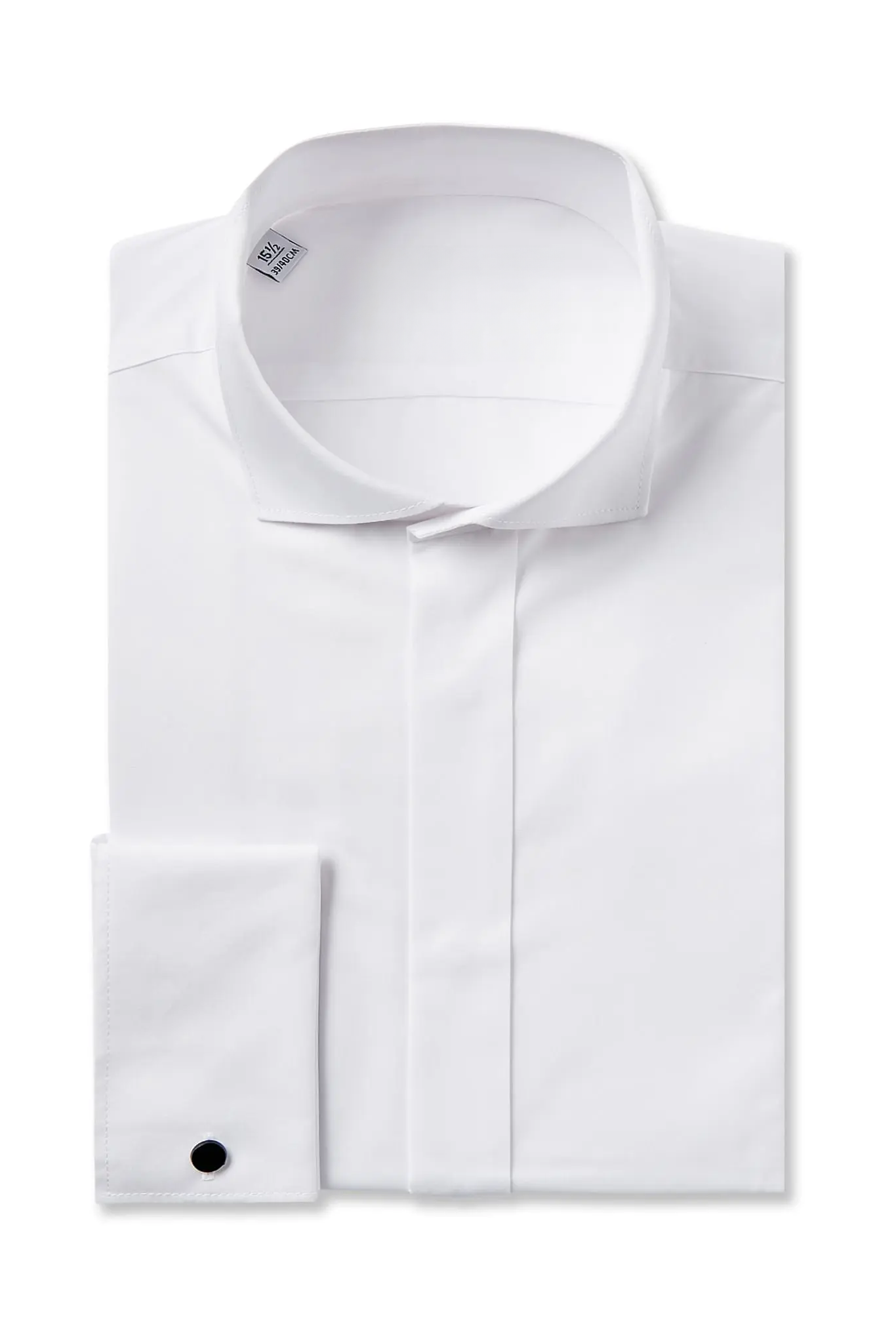 White Fly Wing Collar Slim Fit Shirt Double Cuff