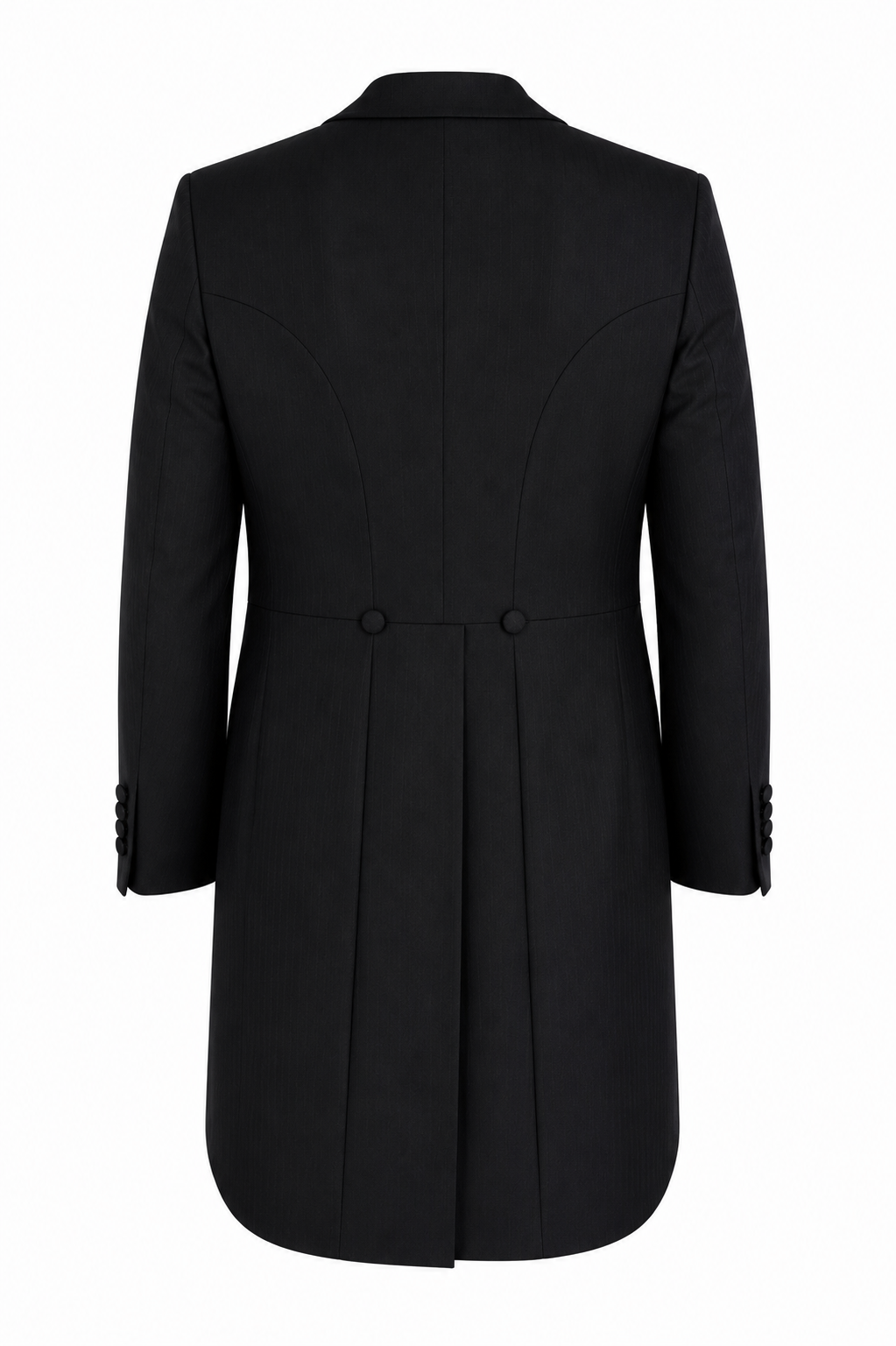Black Striped Tailcoat Jacket with Shawl Collar | 100% Wool | Pre-Loved "Ex-Hire"