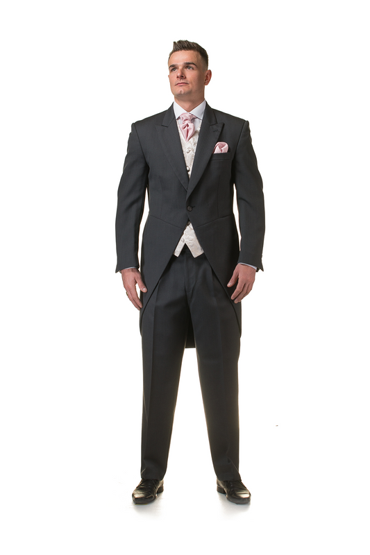Charcoal Grey 2 Piece Tailcoat Suit with Matching Trousers