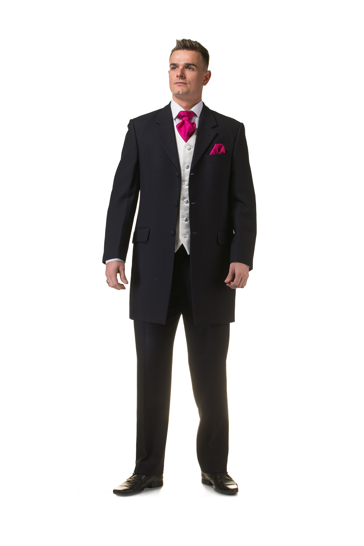 Navy Blue Prince Edward Jacket Herringbone Wool