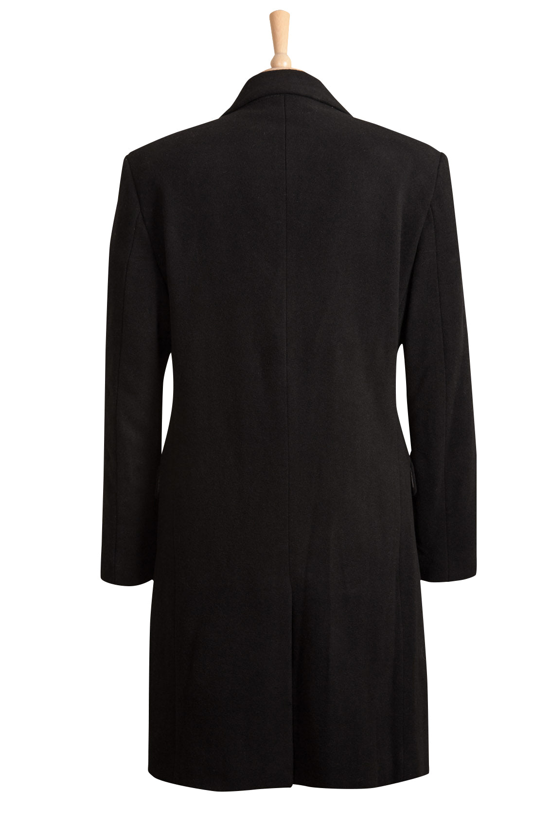 Black Wool Overcoat with Red Satin Lining - Brand New