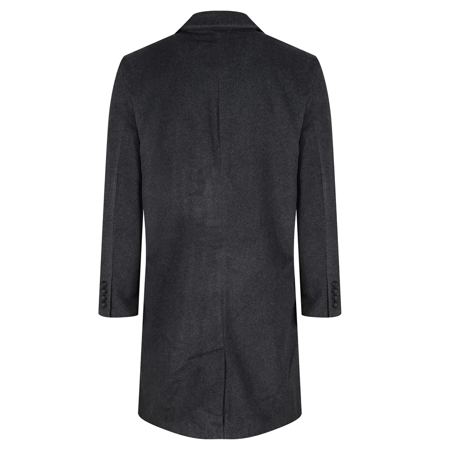 Men's Grey Wool Long Overcoat Coat Winter Mod