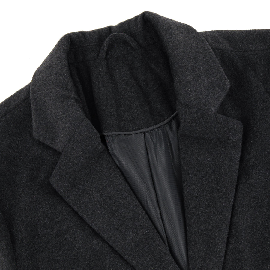 Men's Grey Wool Long Overcoat Coat Winter Mod