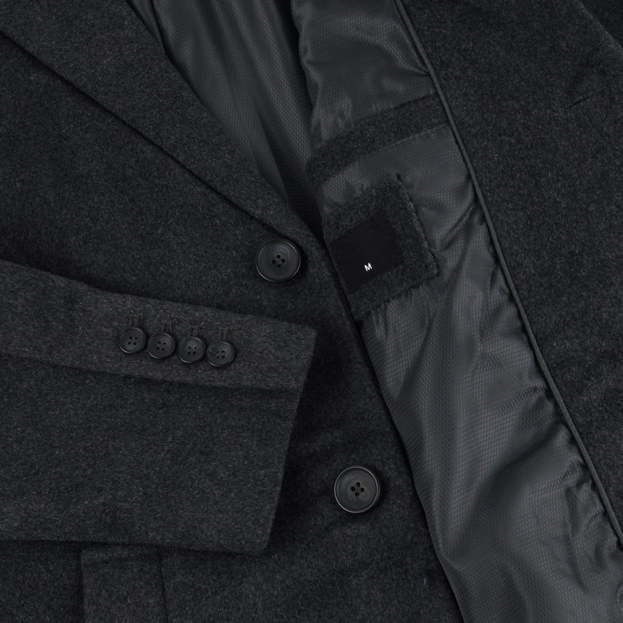 Men's Grey Wool Long Overcoat Coat Winter Mod
