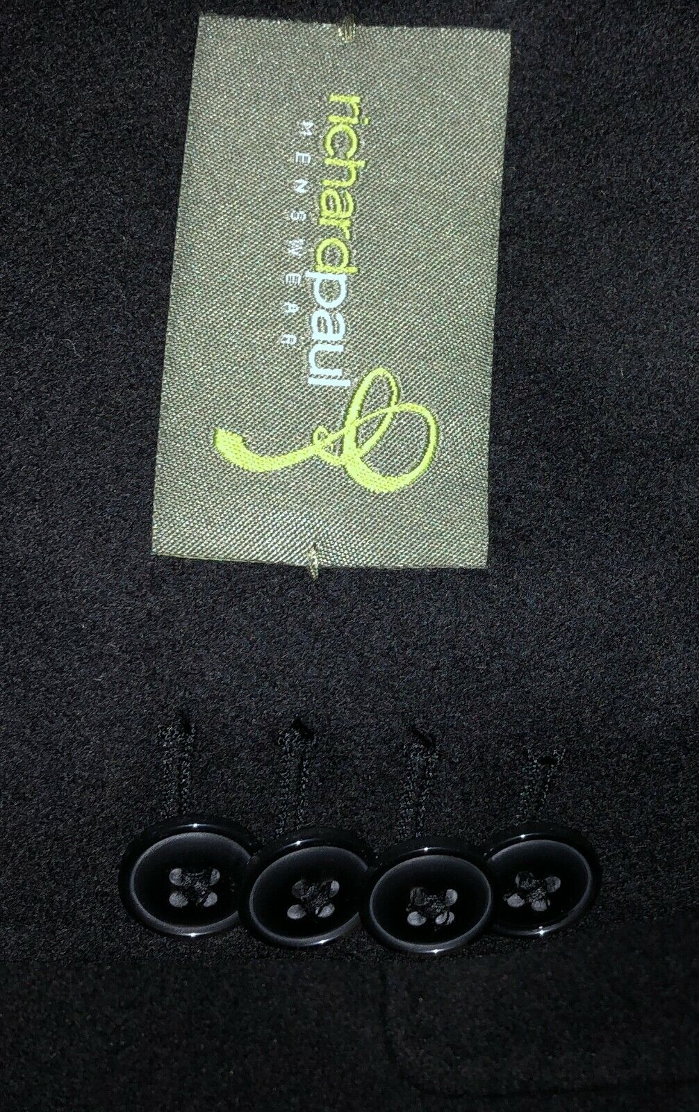 Black Wool Overcoat with Red Satin Lining - Brand New