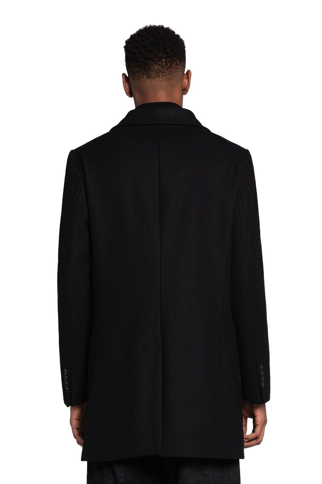 Black Cashmere Overcoat Coat Formal Funeral Wool Mens Covert Trench Coats - Brand New