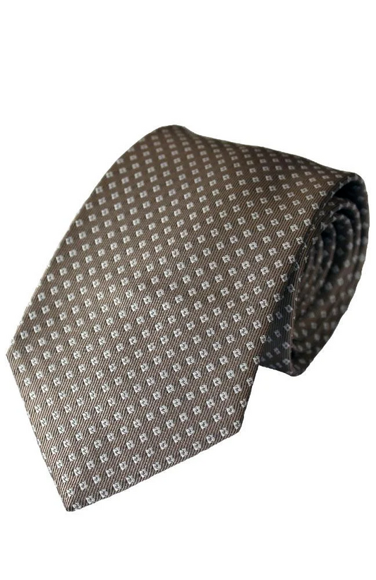 Diamond Grey Checked Tie - Brand New