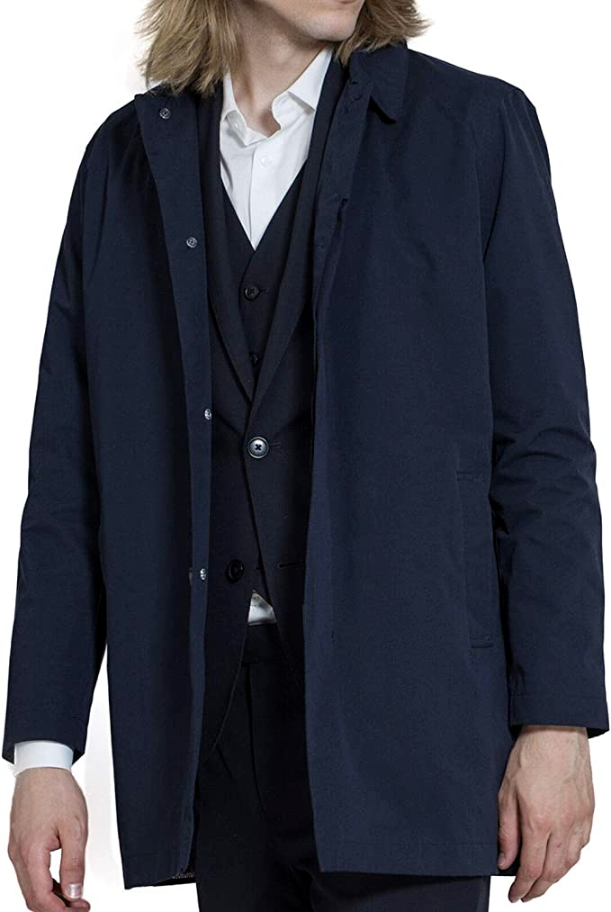 Mens top blue raincoat