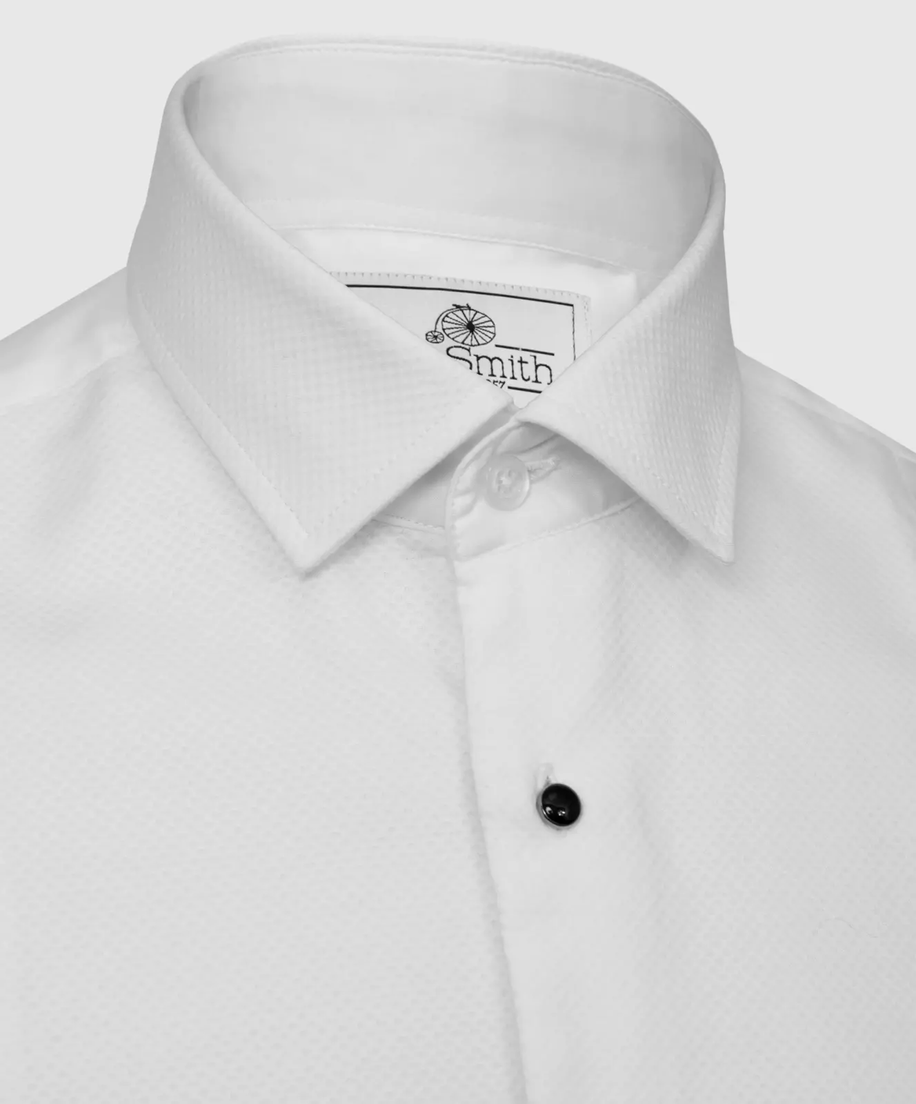 White Marcella Regular Collar Shirt with Studded Buttons