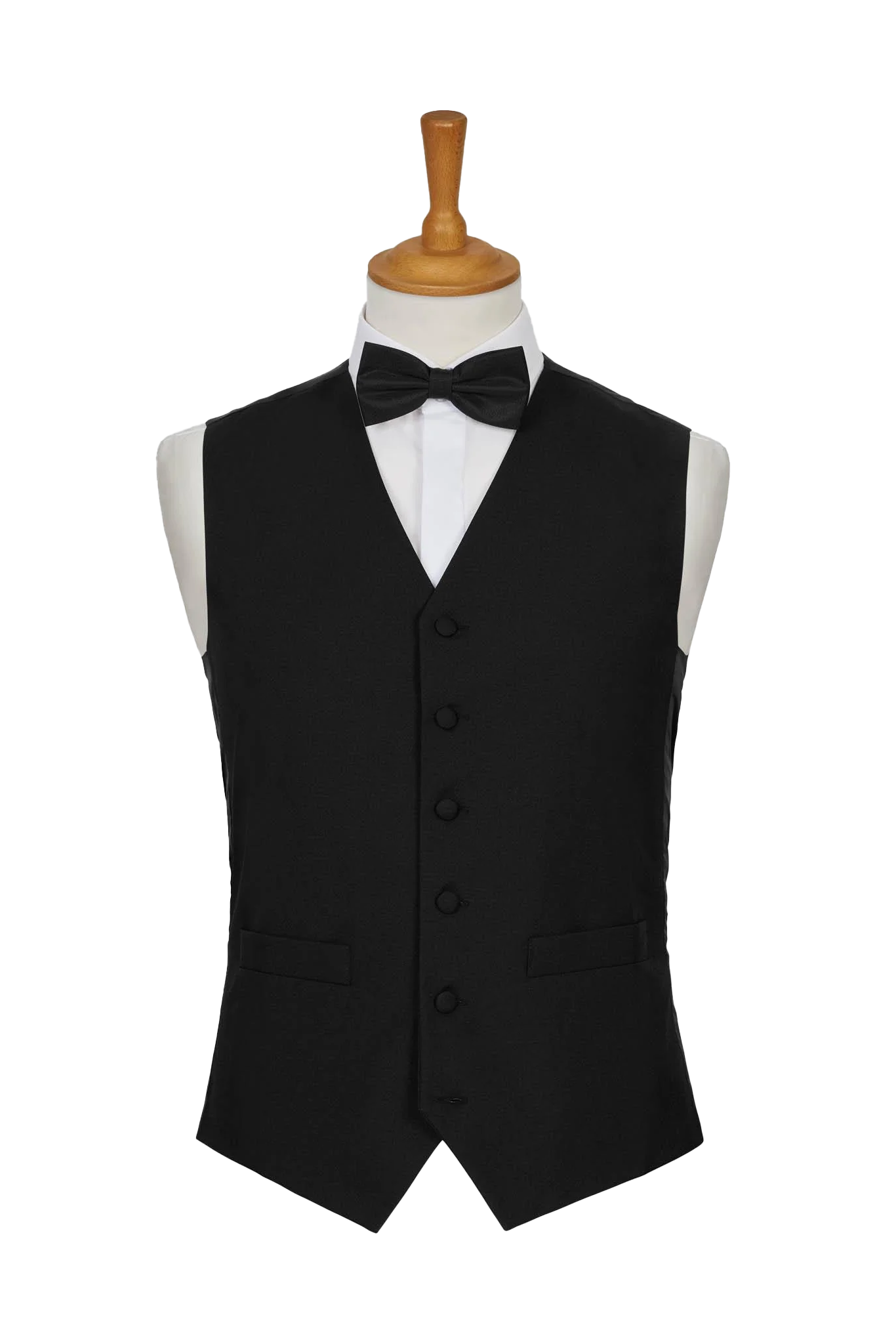 Black Formal Waistcoat Regular Fit Plain