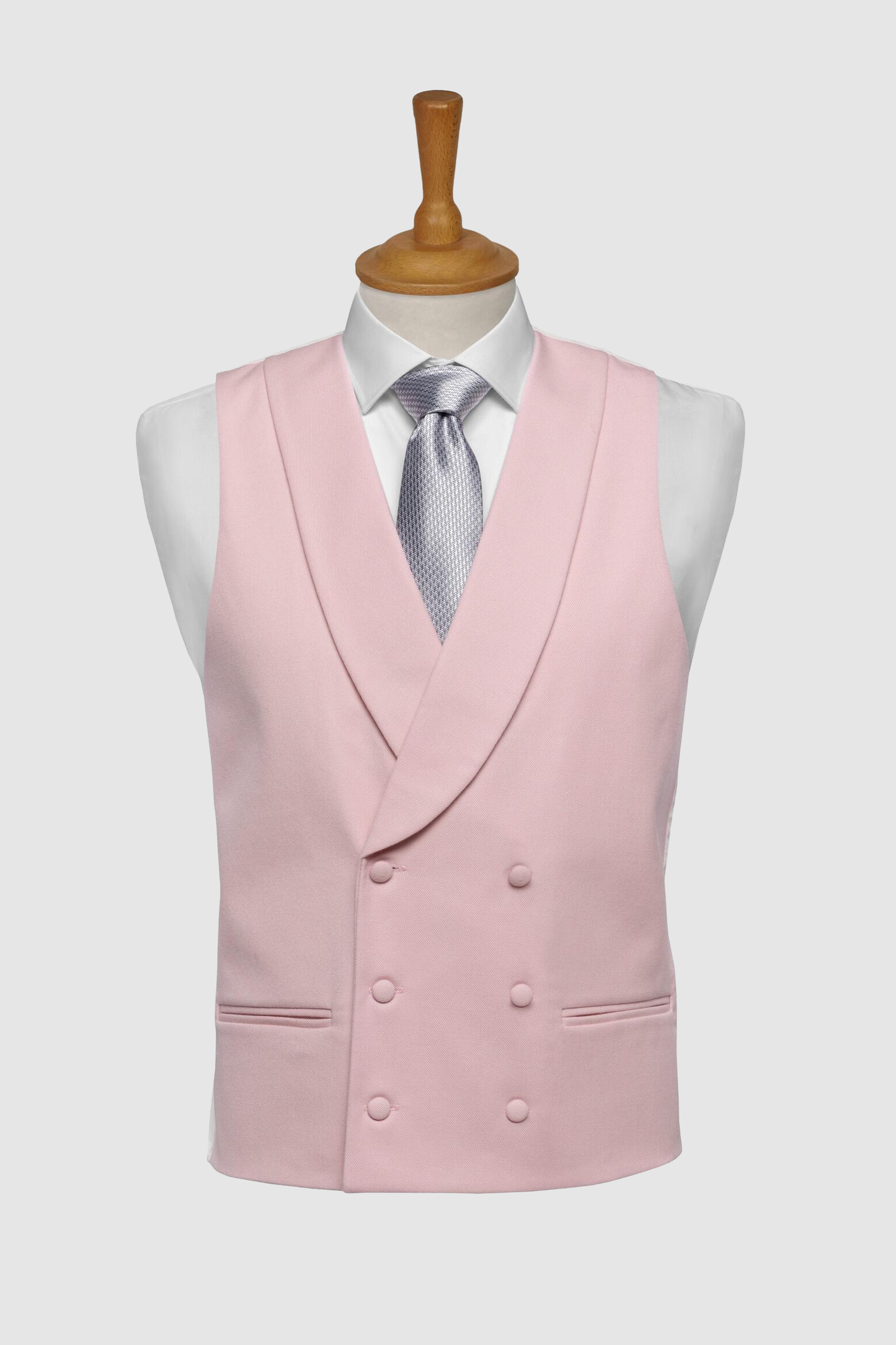 Baby Pink Double-Breasted Pure Wool Waistcoat | Royal Ascot Formal Waistcoat