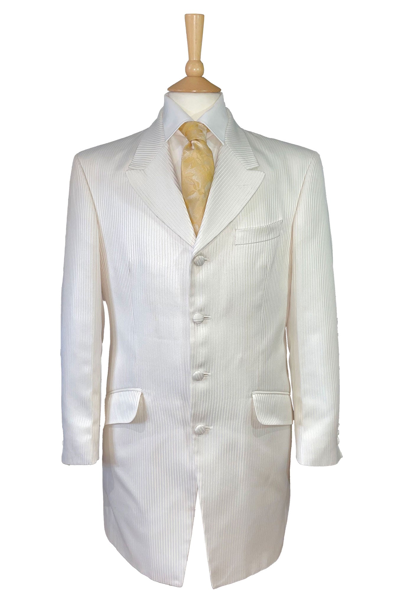 Ivory Striped Prince Edward Jacket - Ex Hire