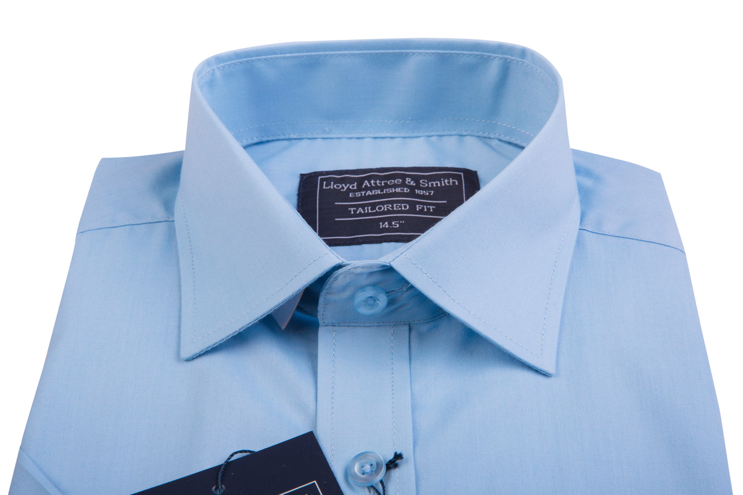 Men's Sky Blue Short Sleeve Tailored Fit Cotton Shirt