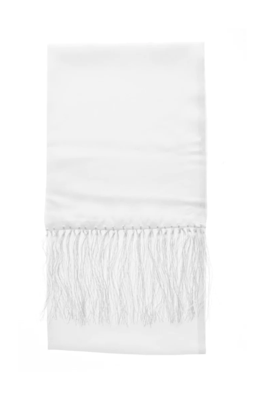 White Dress Scarf Aviator with Tassels