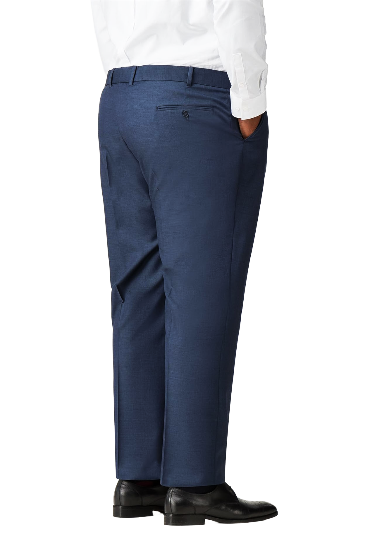 Navy Blue Dress Trousers | Big & Tall Fit | Flat Fronted, Belt Loops