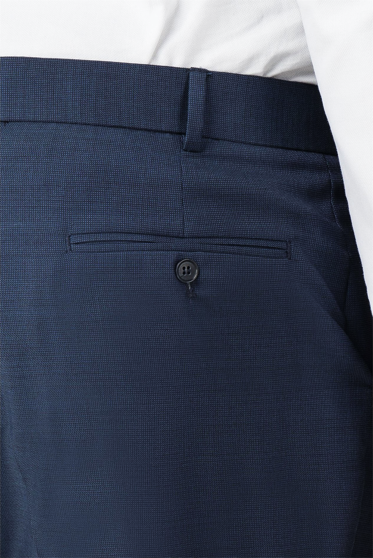 Navy Blue Dress Trousers | Big & Tall Fit | Flat Fronted, Belt Loops