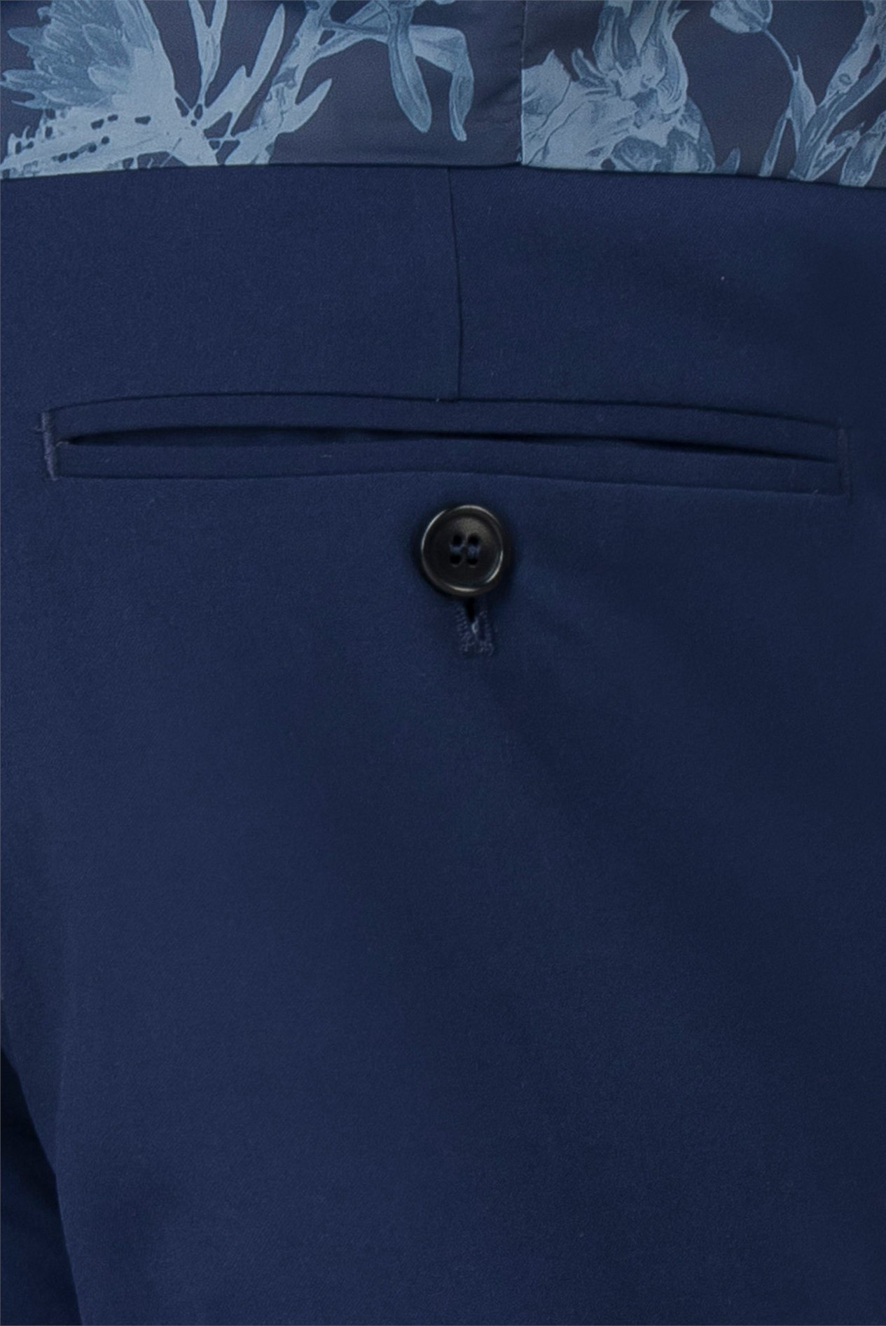 Plain Blue Suit Trousers | Flat Front, Tailored Fit, Belt Loops